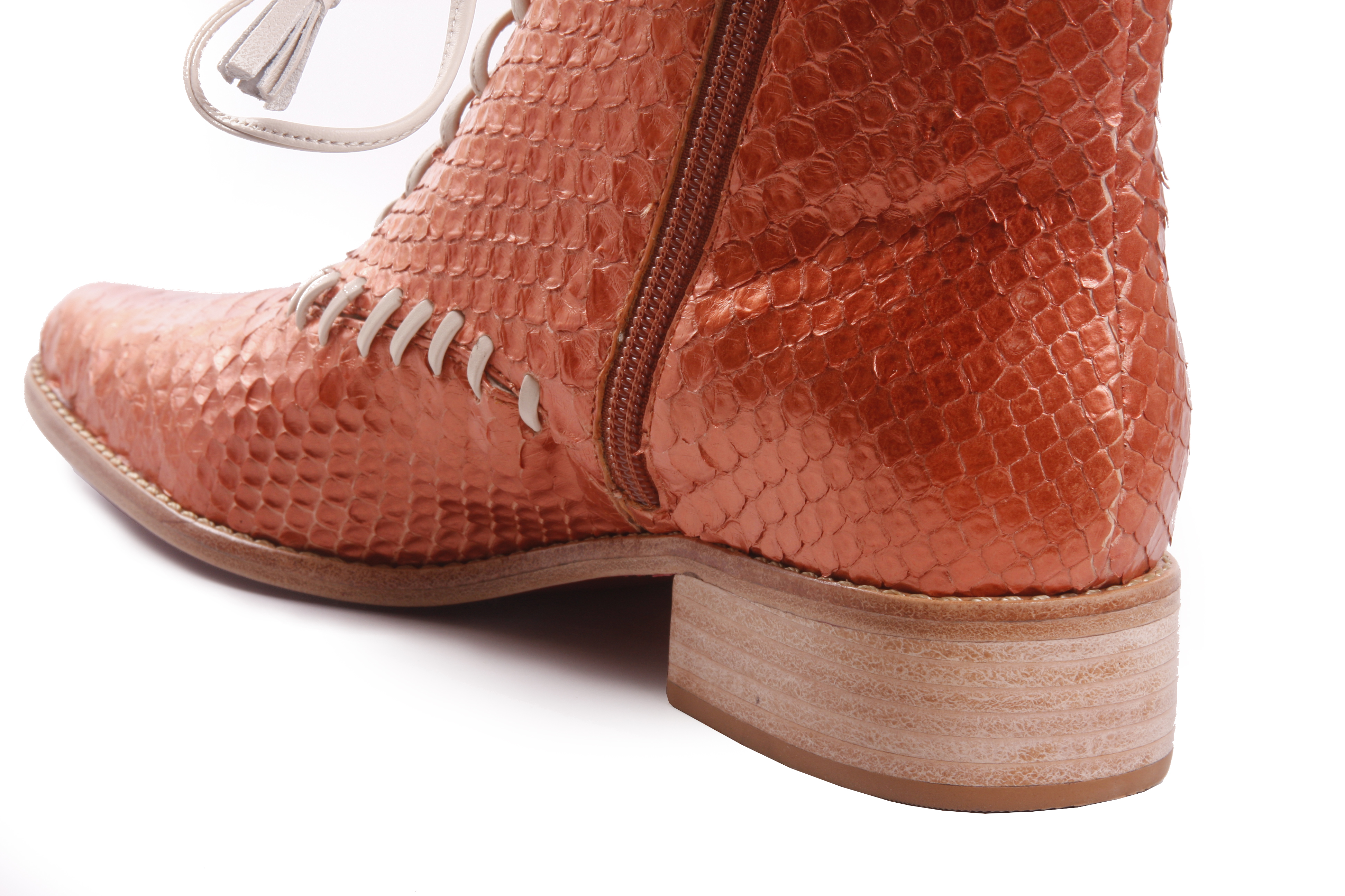 Bota Jump Python arredondado Coral metalizado - Imagem 3