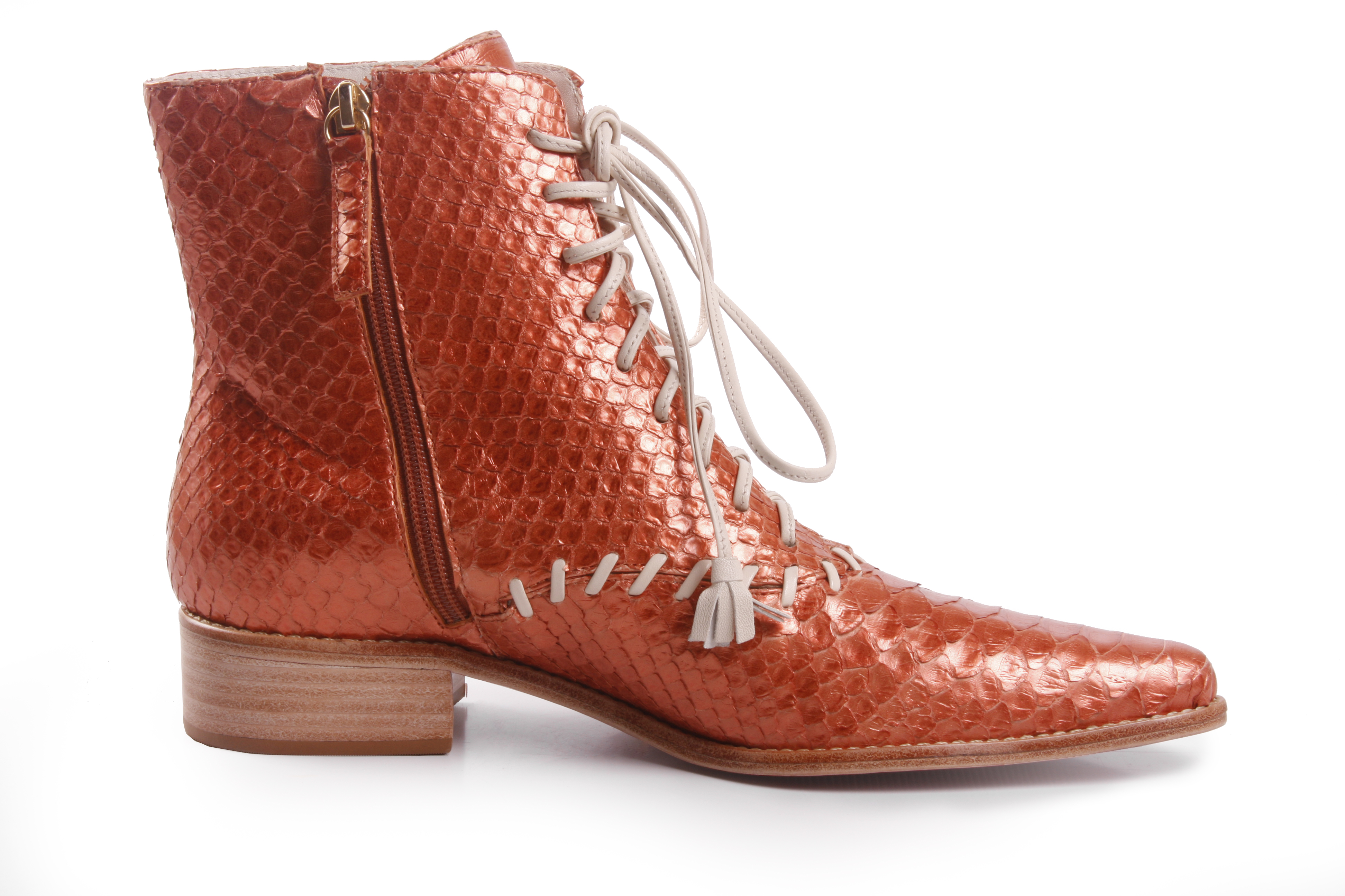 Bota Jump Python arredondado Coral metalizado - Imagem 4