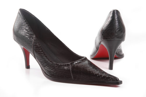 Scarpin Jump Cobra Python Preto