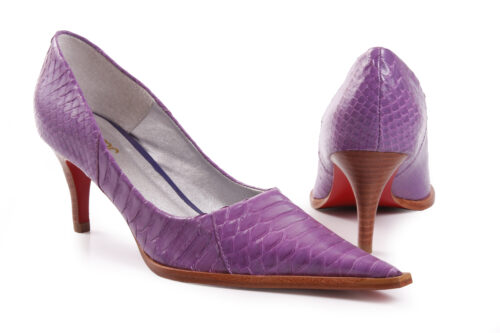 Scarpin Jump Cobra Python Roxo