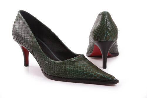 Scarpin Jump Cobra Python Verde
