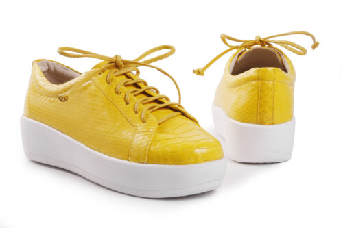 Tênis Jump Sola Alta Cobra Python Amarelo