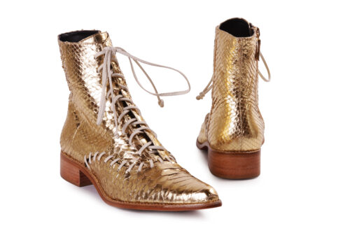 Bota Jump Python arredondado dourado