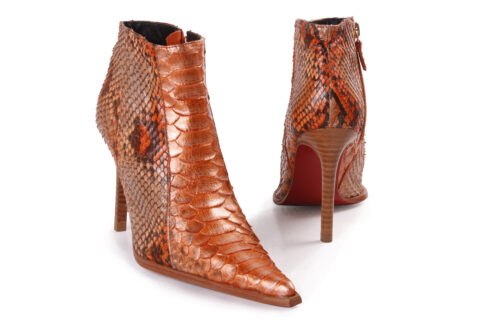 Bota Python Terra  Coral metalizado