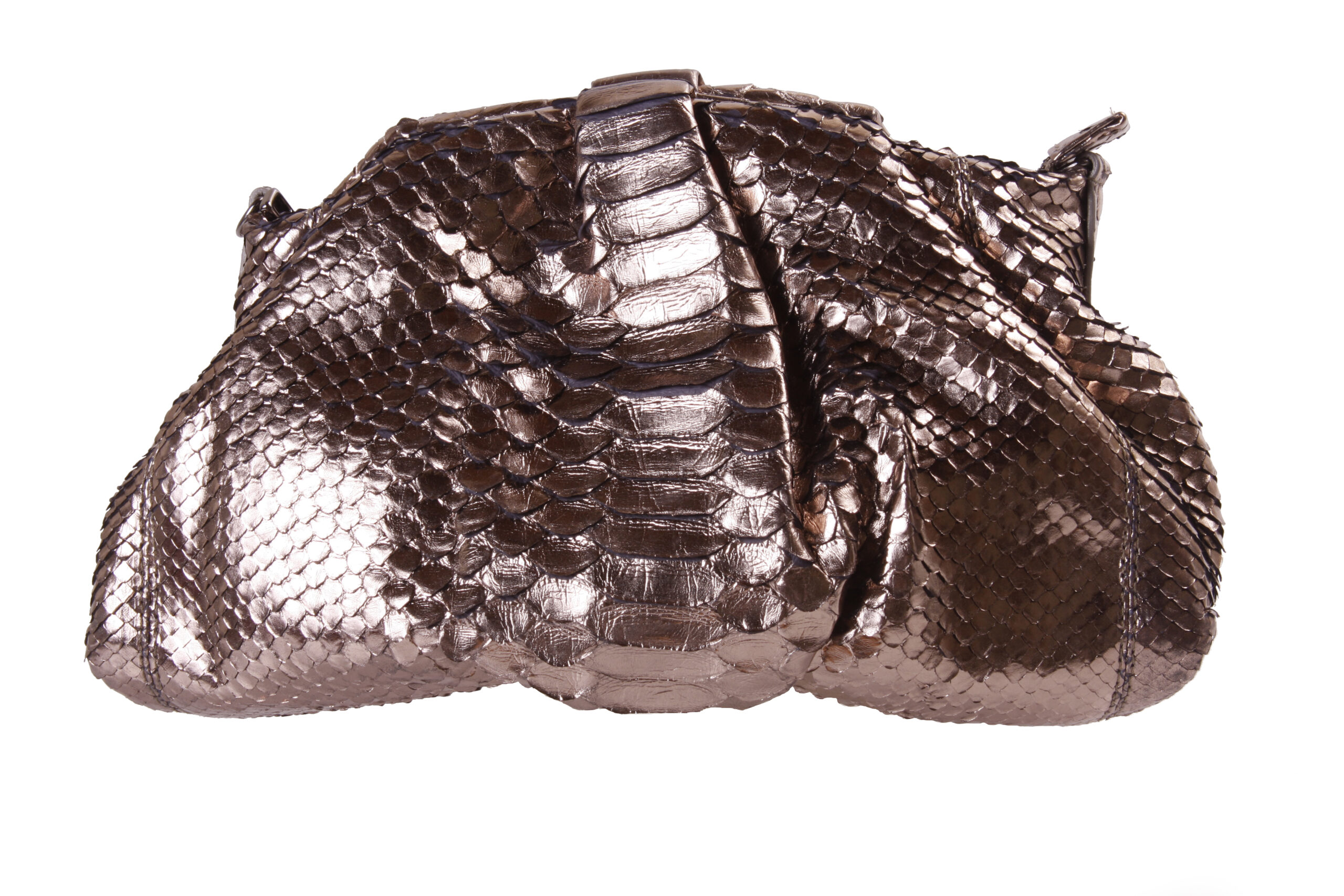 Clutch em cobra python prata